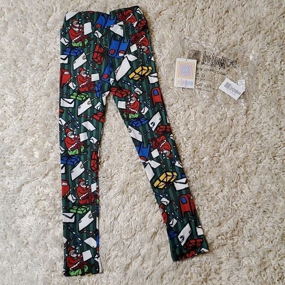 LULAROE Kids Christmas/Holiday Leggings - L/XL - Picture 3 of 6